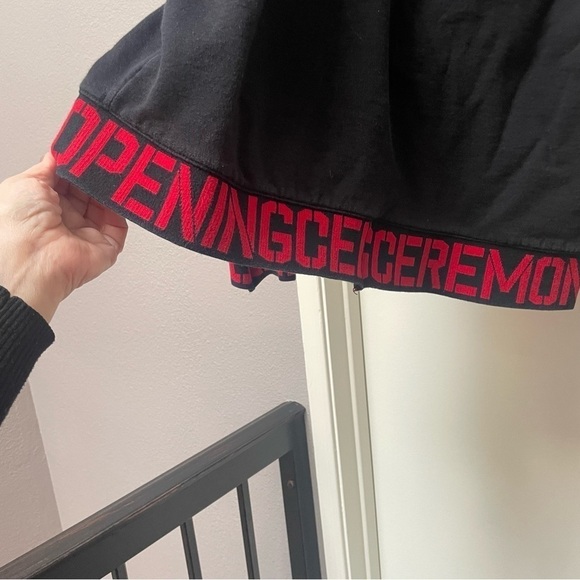 Opening Ceremony Black and Red Elastic Logo Trim Hoodie Size Large Unisex - Picture 5 of 9